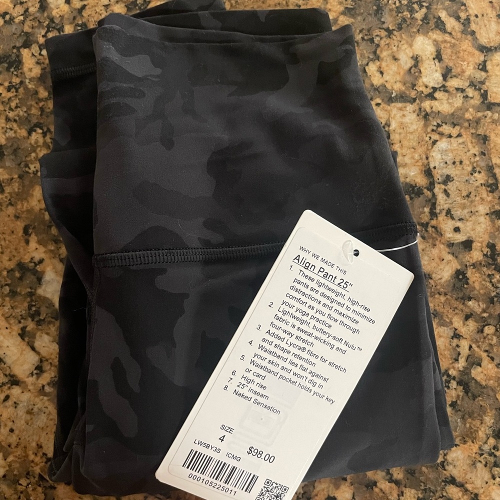 NWT Lululemon Align 25” Camo